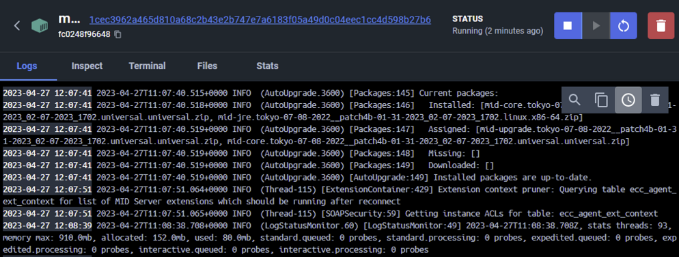 MID Server Docker Log