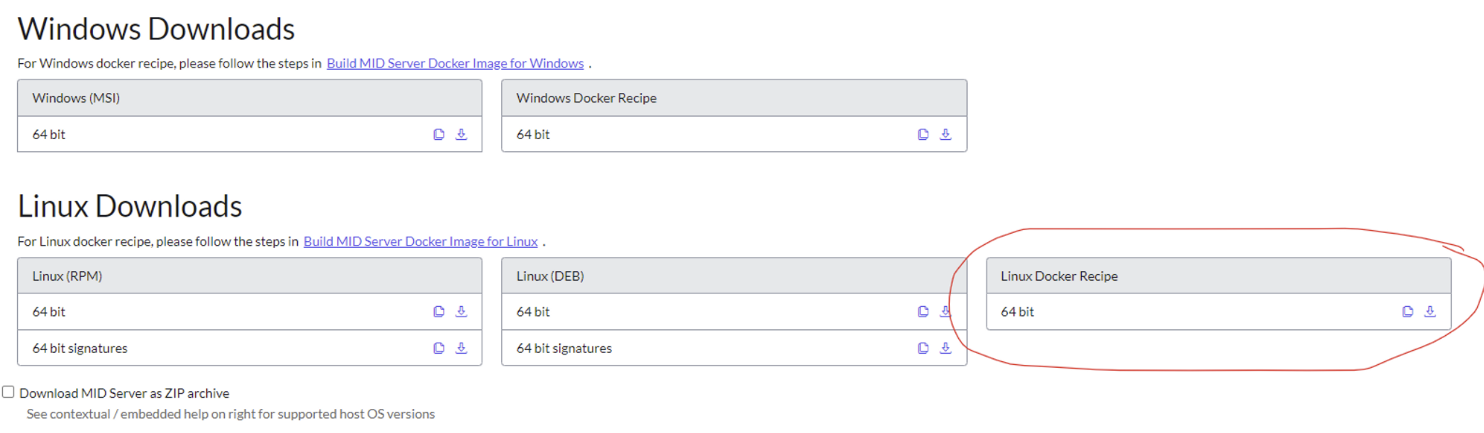 Download Docker Recipe